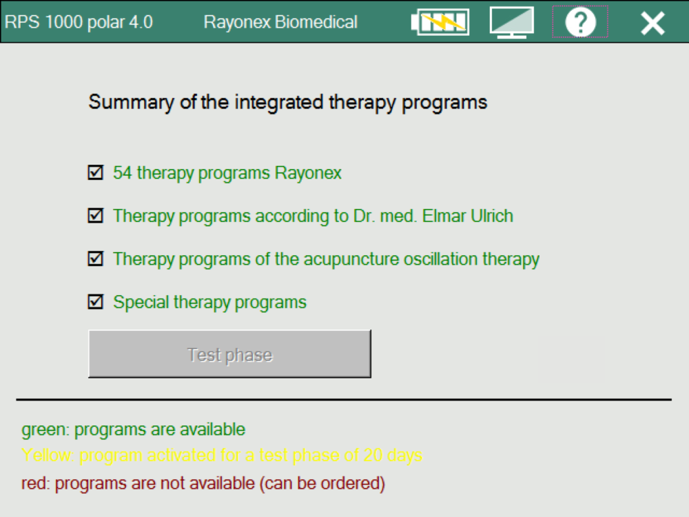 Programs according to Dr Elmar Ulrich